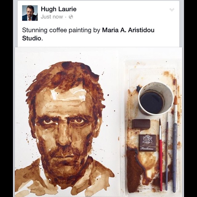 Coffee Painting Hugh Laurie